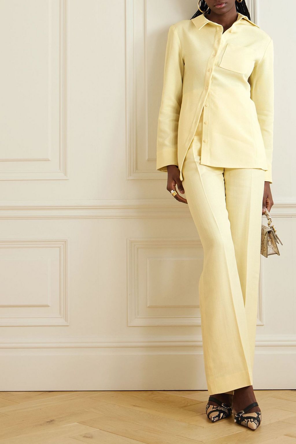 JACQUEMUS Pablo asymmetric grain de poudre shirt