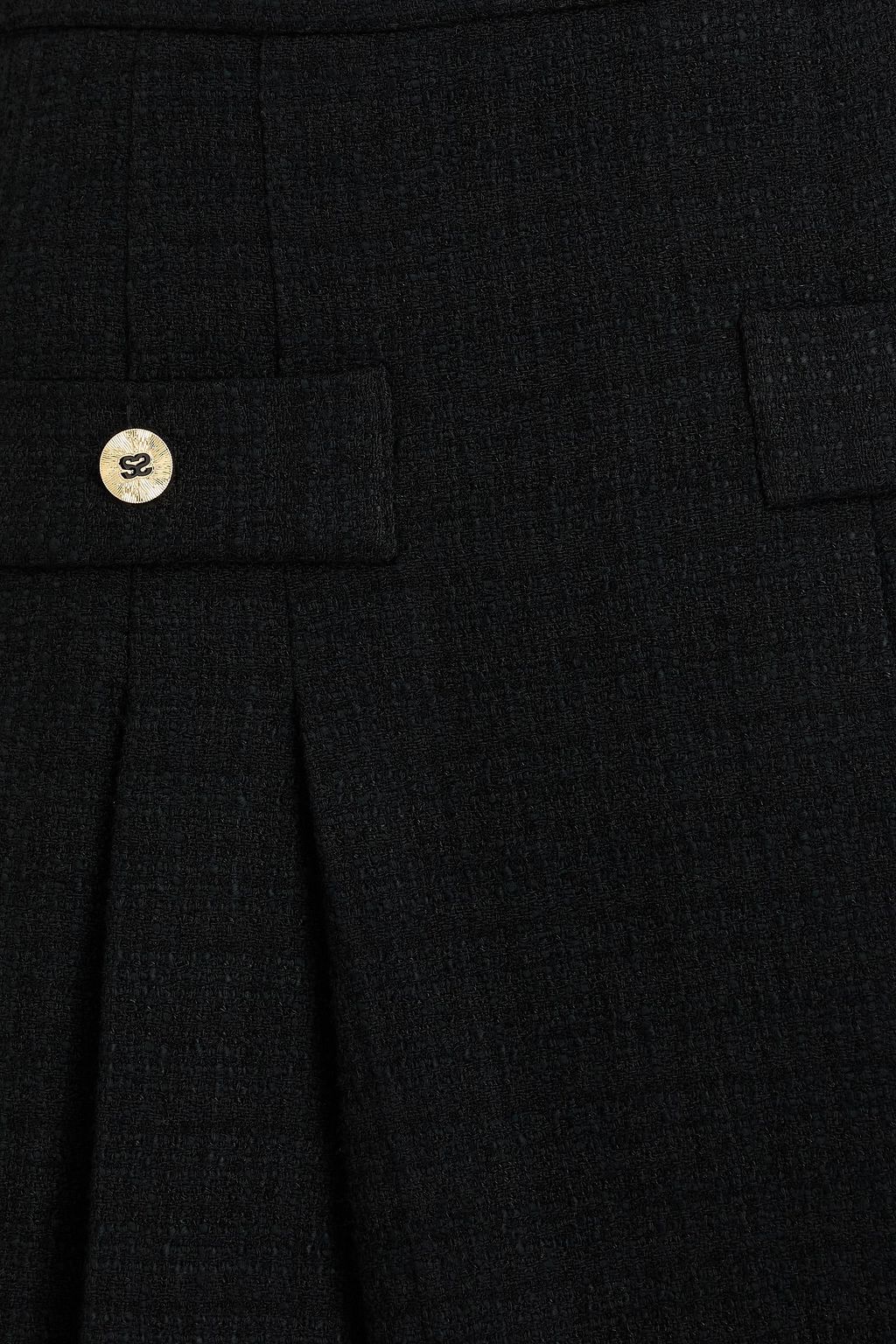 SANDRO ツイード ミニスカート プリーツ入り