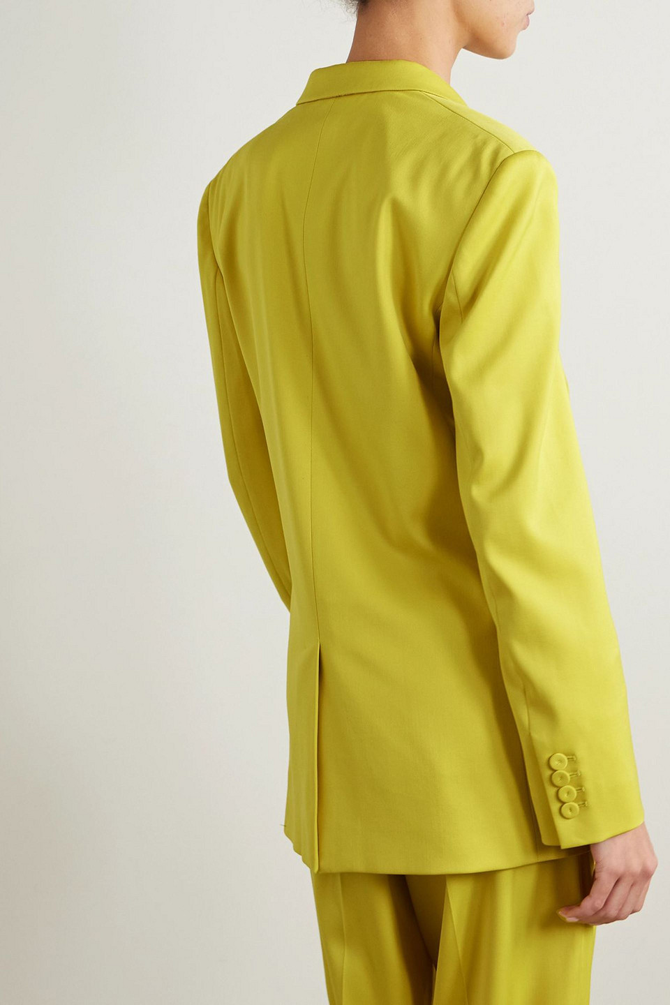 Another Tomorrow Oversized Wool-blend Blazer In Yellow