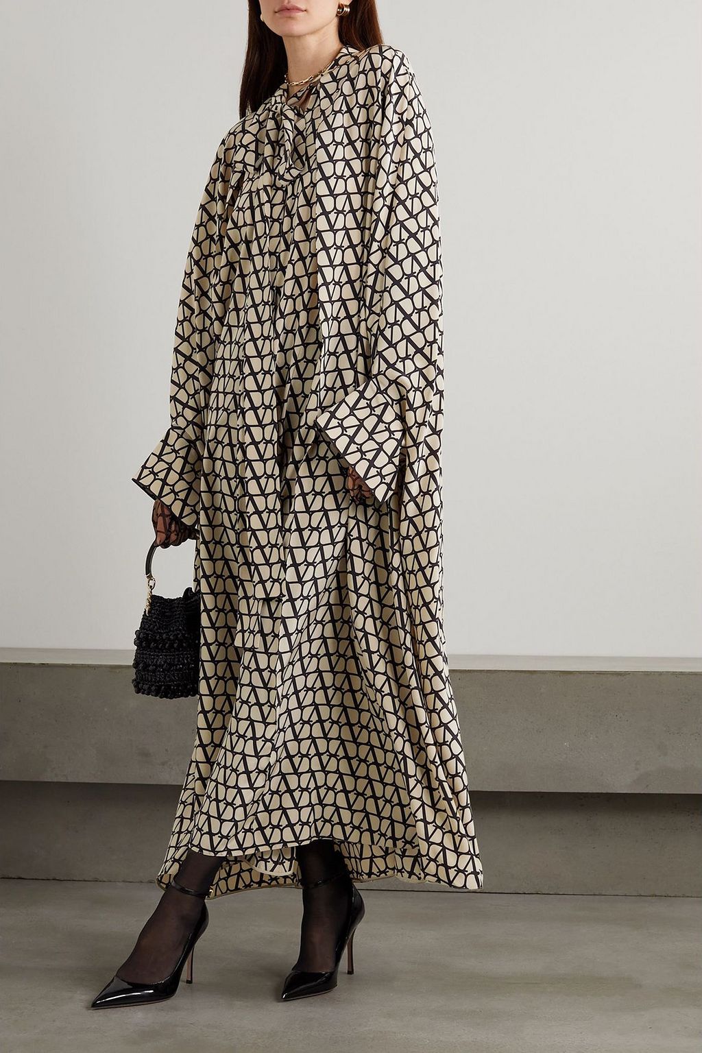 VALENTINO GARAVANI Toile Iconographe printed silk crepe de chine midi dress