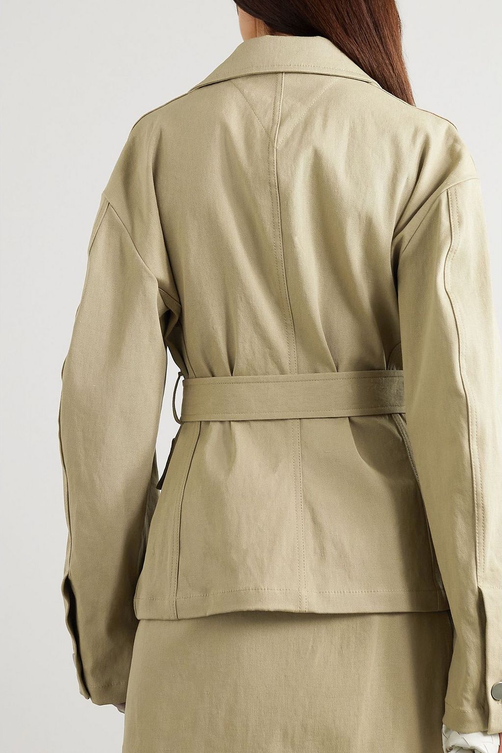 BOTTEGA VENETA Belted linen-blend jacket
