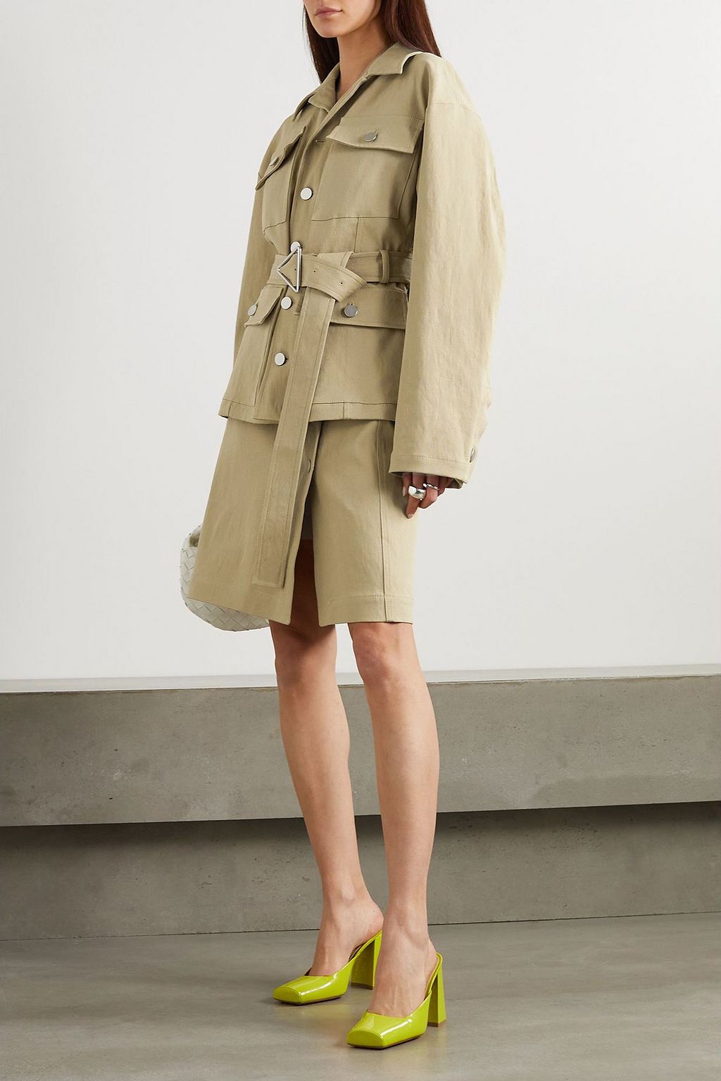BOTTEGA VENETA Belted linen-blend jacket