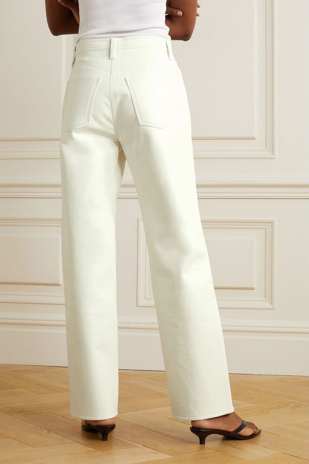GOLDSIGN レザー混素材 ストレートレッグパンツ