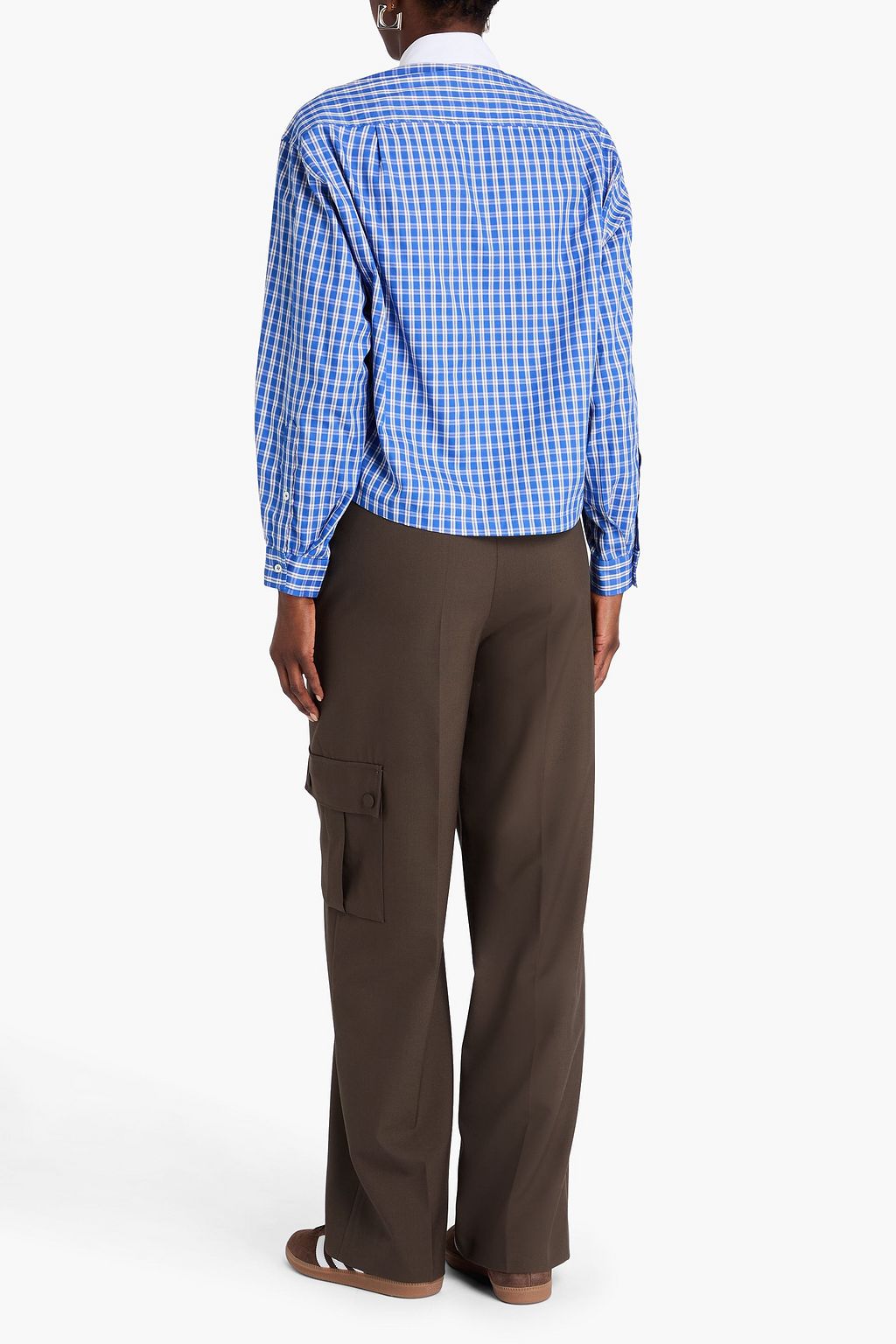 SANDRO Checked cotton-jacquard shirt