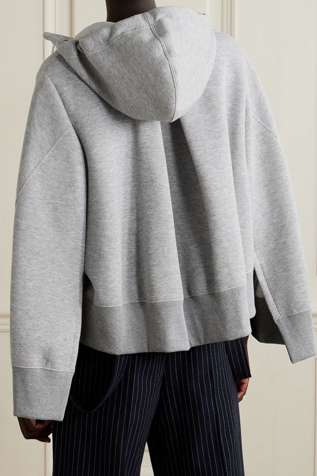 SACAI Cotton-blend jersey hoodie