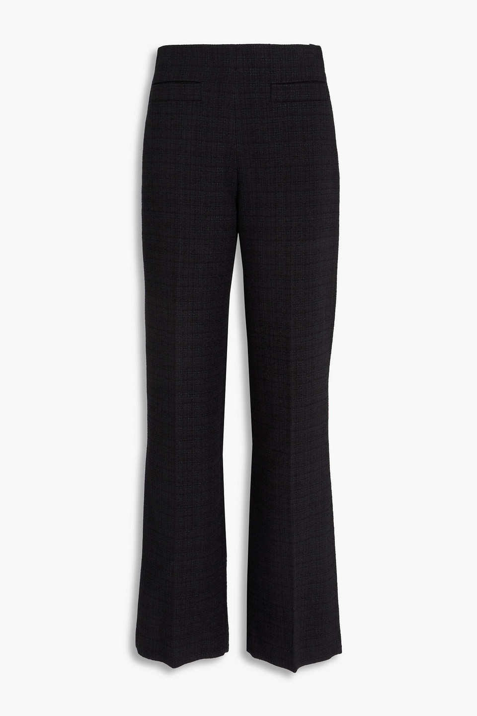 Sandro Bouclé-tweed Wide-leg Pants In Black