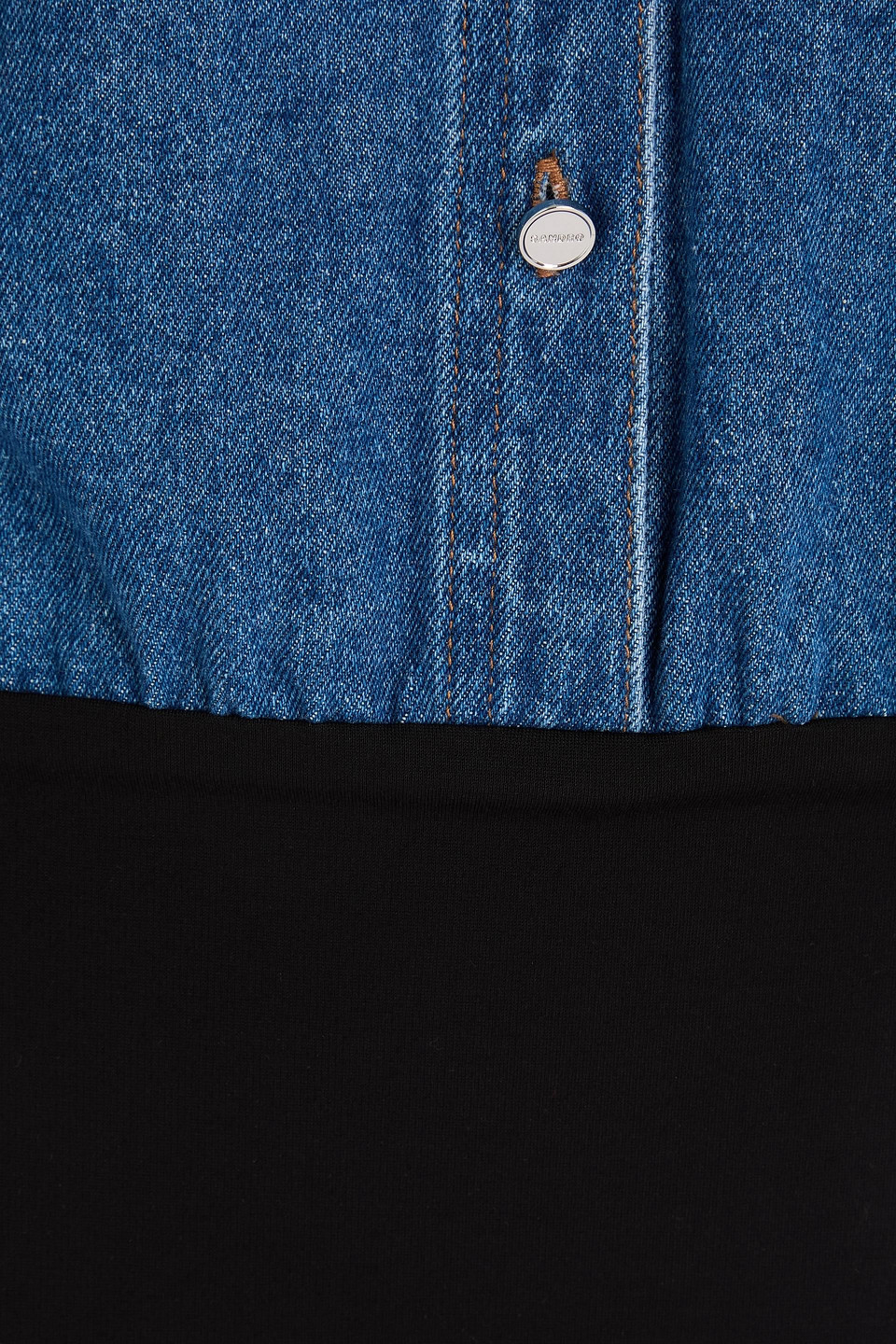 Sandro Denim Bodysuit In Blue