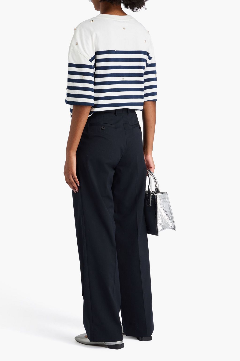 SANDRO Twill wide-leg pants