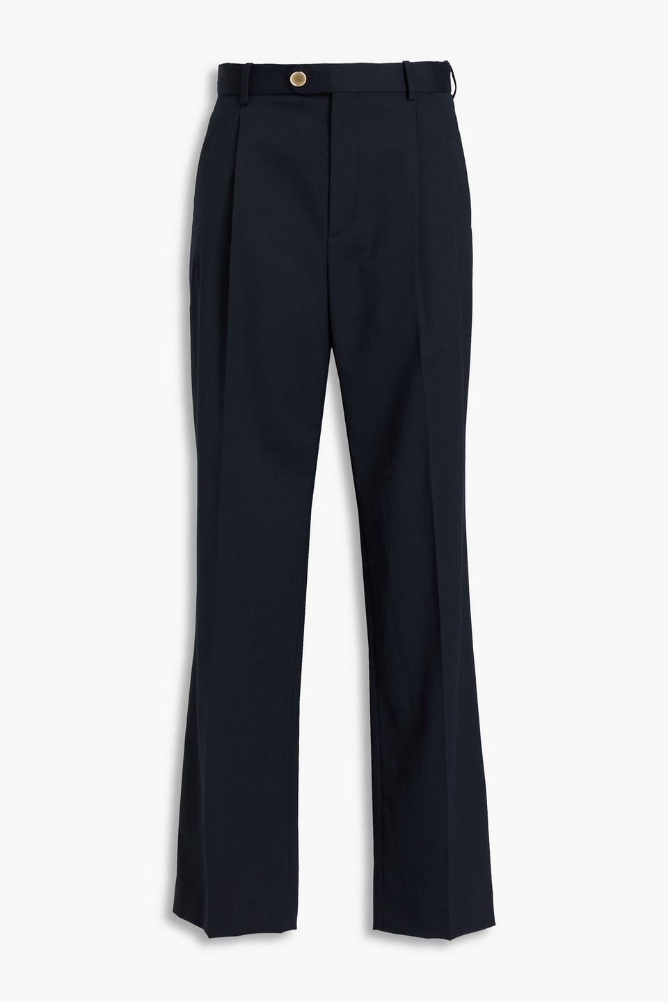 Sandro Twill Wide-leg Pants In Blue