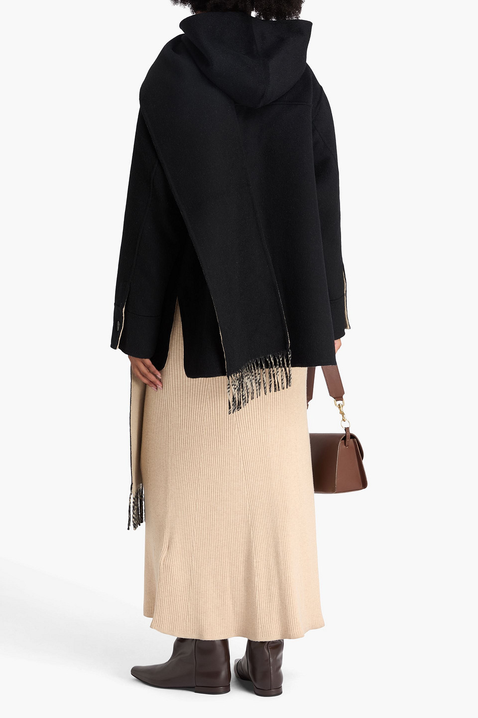  Sandro - Wool-felt Hooded Coat - Black - Fr 34 
