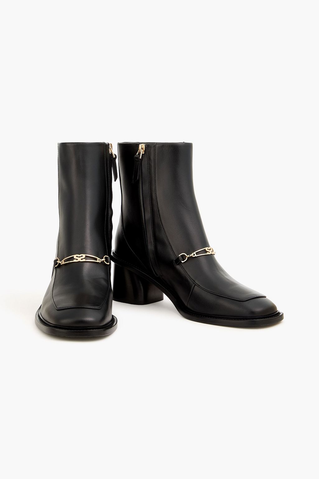SANDRO レザー アンクルブーツ