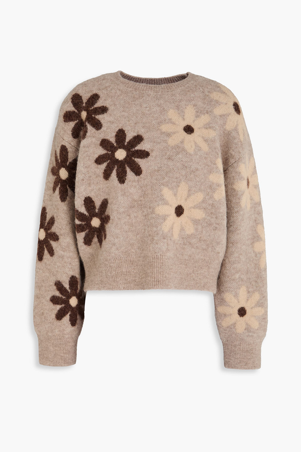 sandro - jacquard-knit sweater - neutral - 4