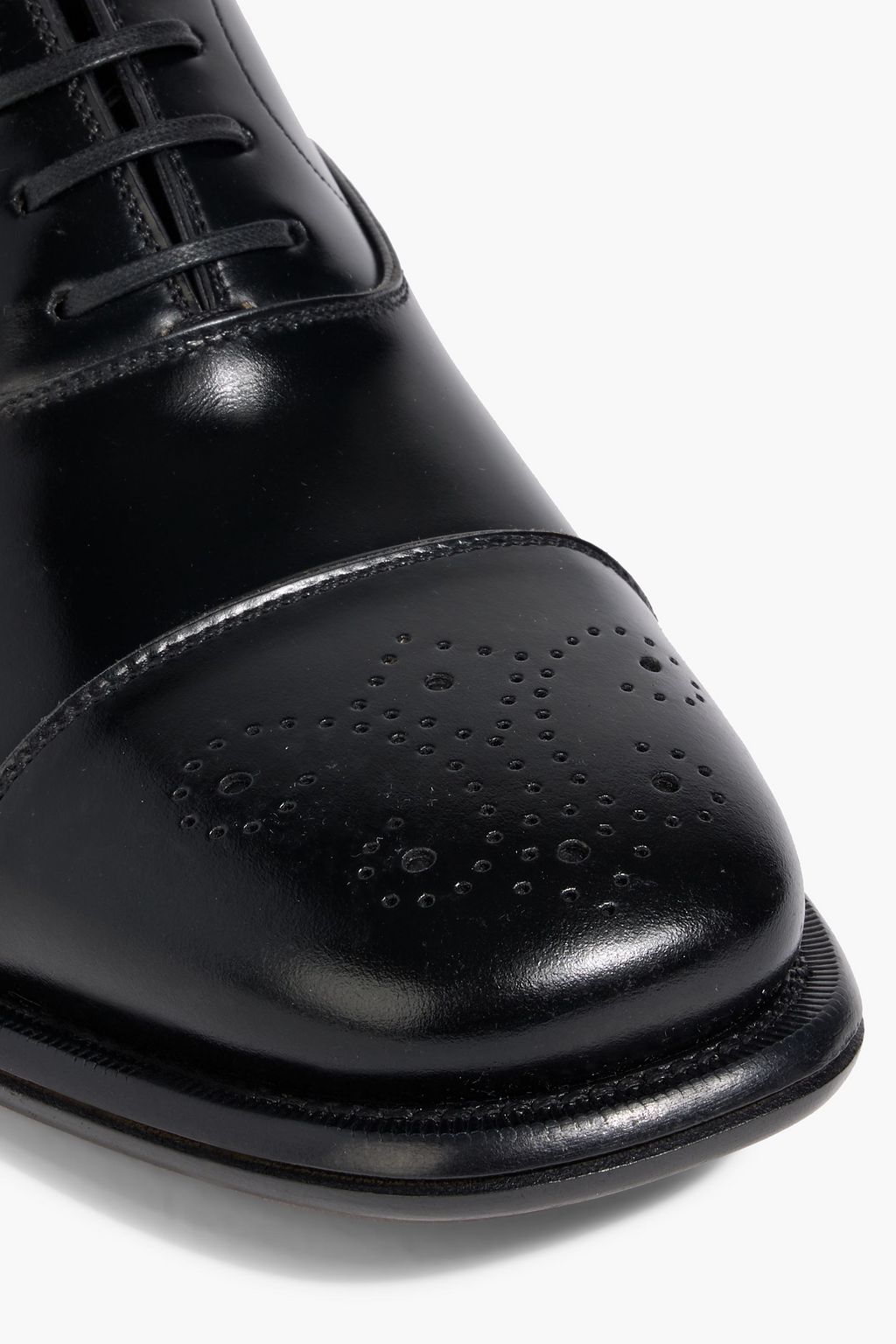 FERRAGAMO Maxime glossed-leather derby shoes
