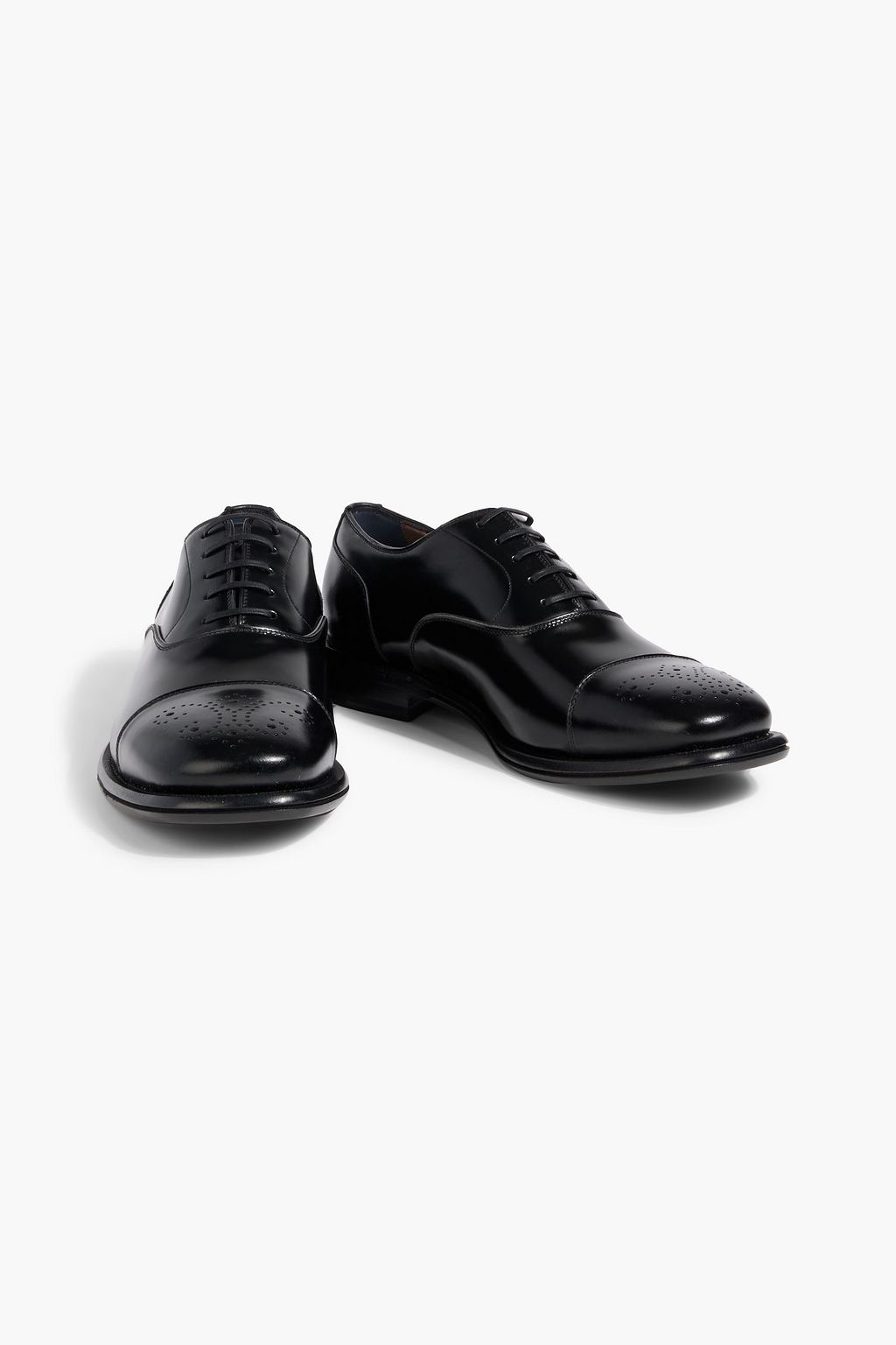 FERRAGAMO Maxime glossed-leather derby shoes