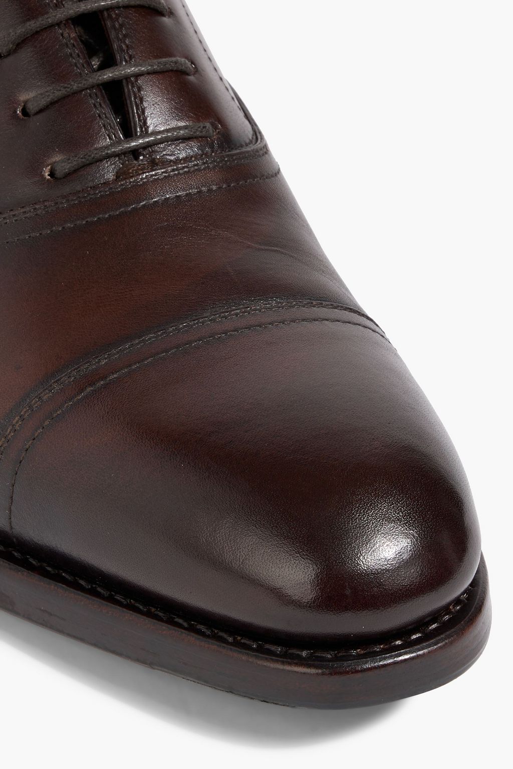 FERRAGAMO Baron burnished leather derby shoes