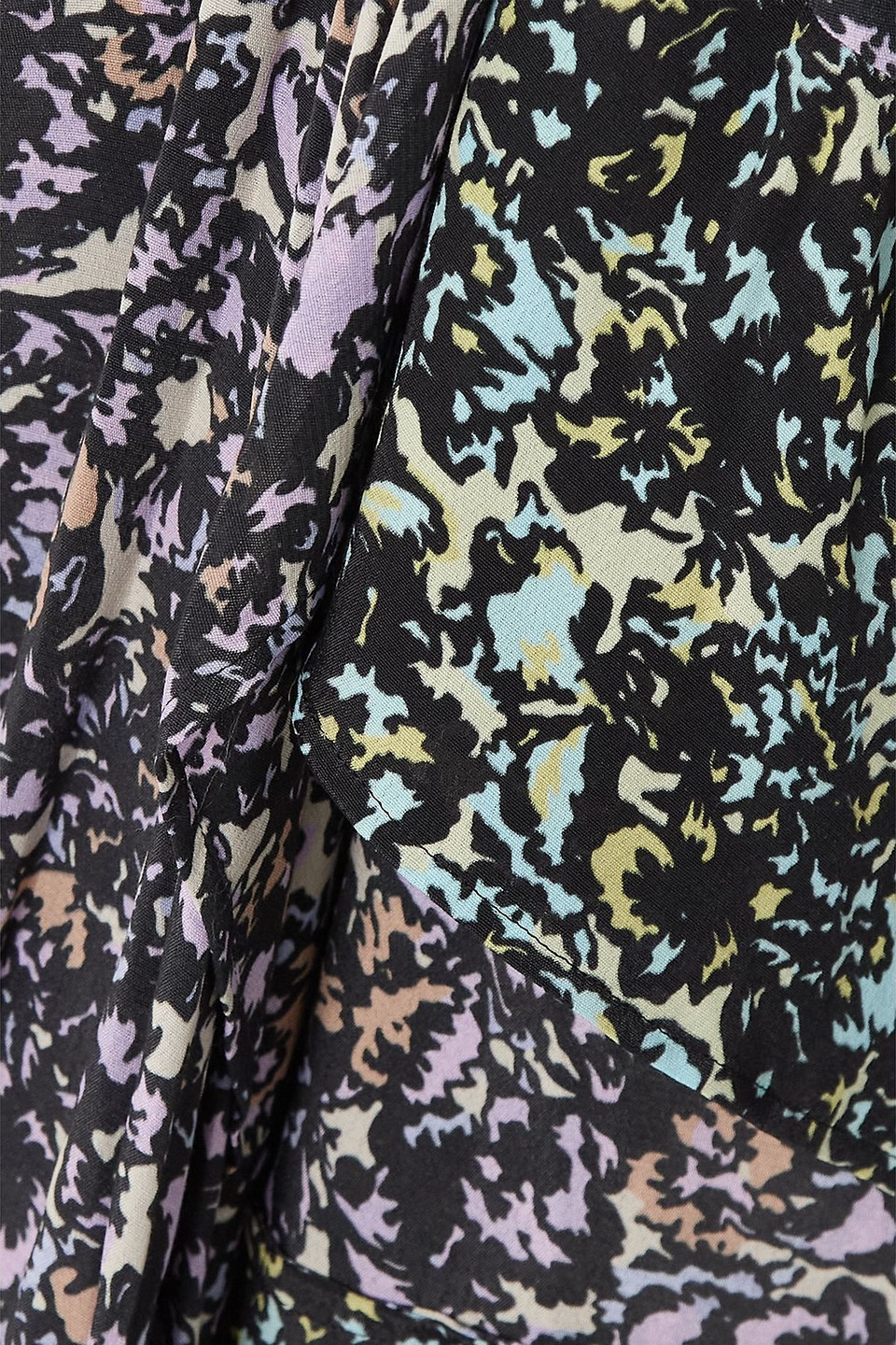 Dries Van Noten Asymmetric Draped Printed Crepe De Chine Skirt In Pink