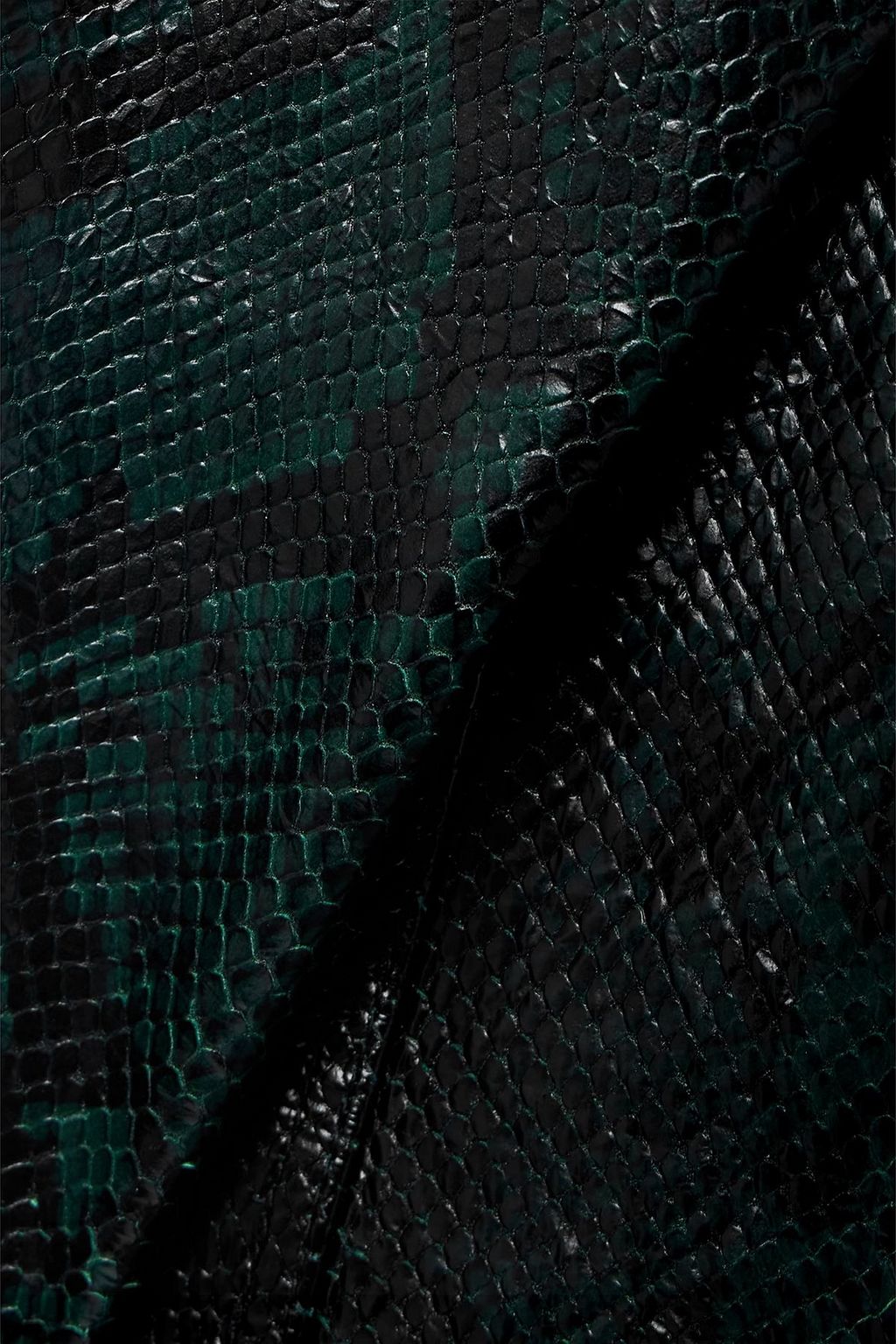 MUGLER Paneled snake-effect leather flared pants