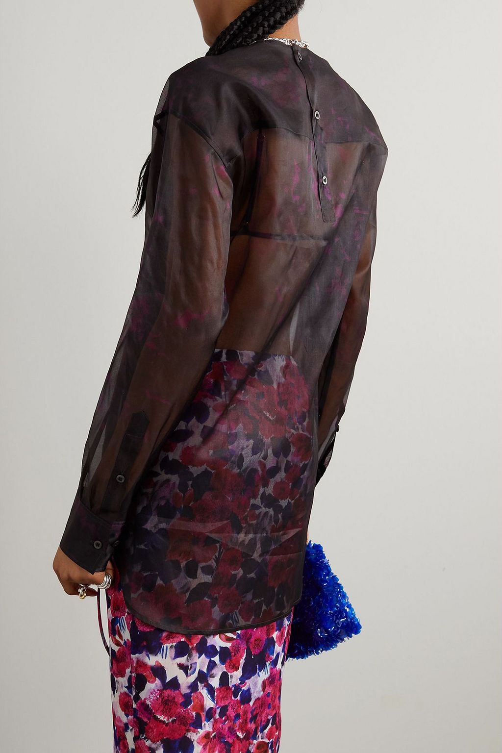 DRIES VAN NOTEN Floral-print silk-chiffon top
