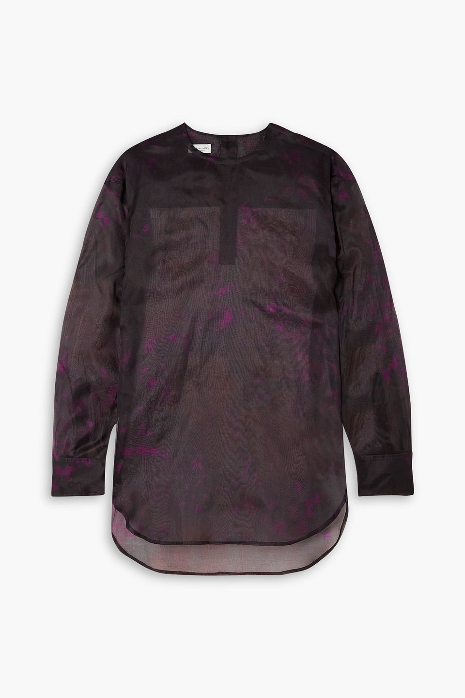 Dries Van Noten Floral-print Silk-chiffon Top In Multi