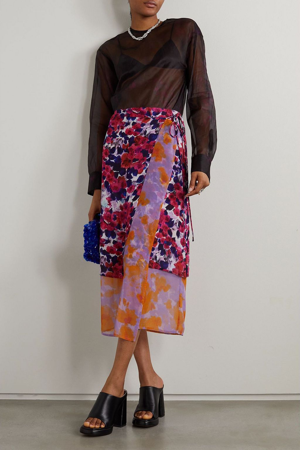 DRIES VAN NOTEN Floral-print silk-chiffon top