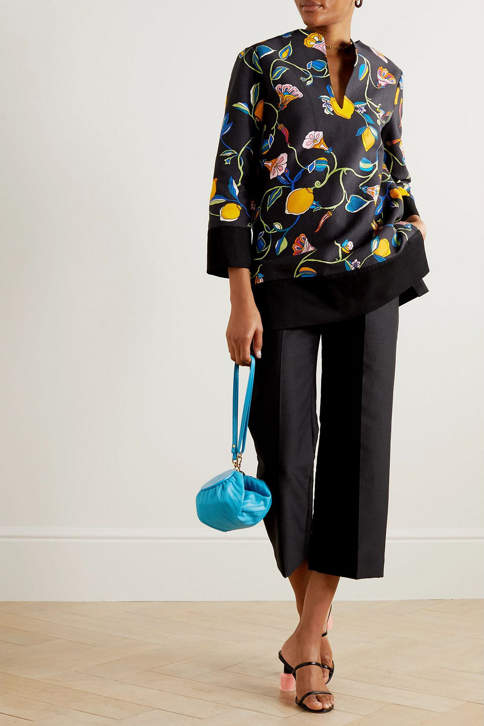 La Doublej Printed Textured-cotton Tunic In Multi