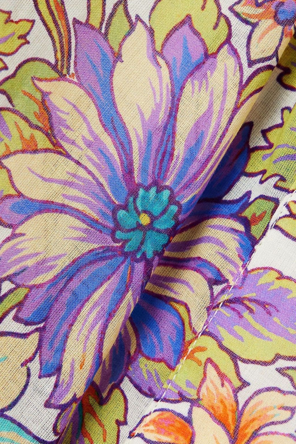 ETRO Oversized-Hemd aus Baumwoll-Voile mit Blumenprint und Falten