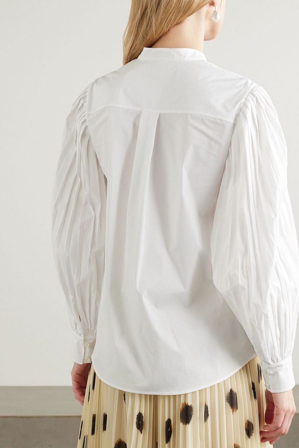 ALTUZARRA Patsy pintucked cotton-blend poplin shirt