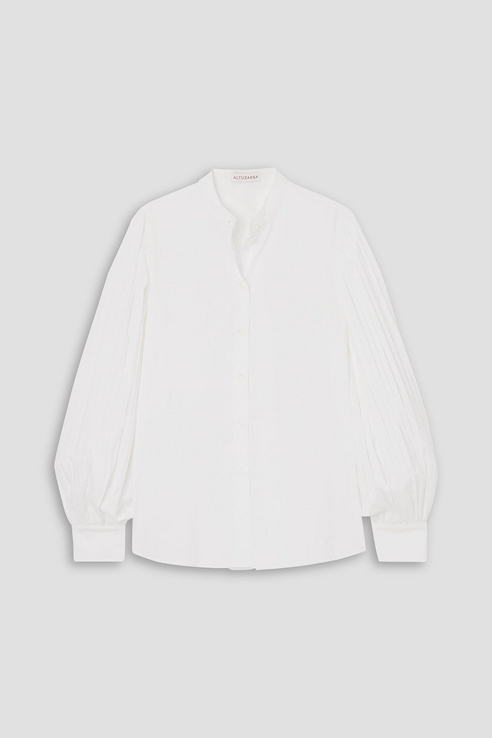 Altuzarra Patsy Pintucked Cotton-blend Poplin Shirt In White