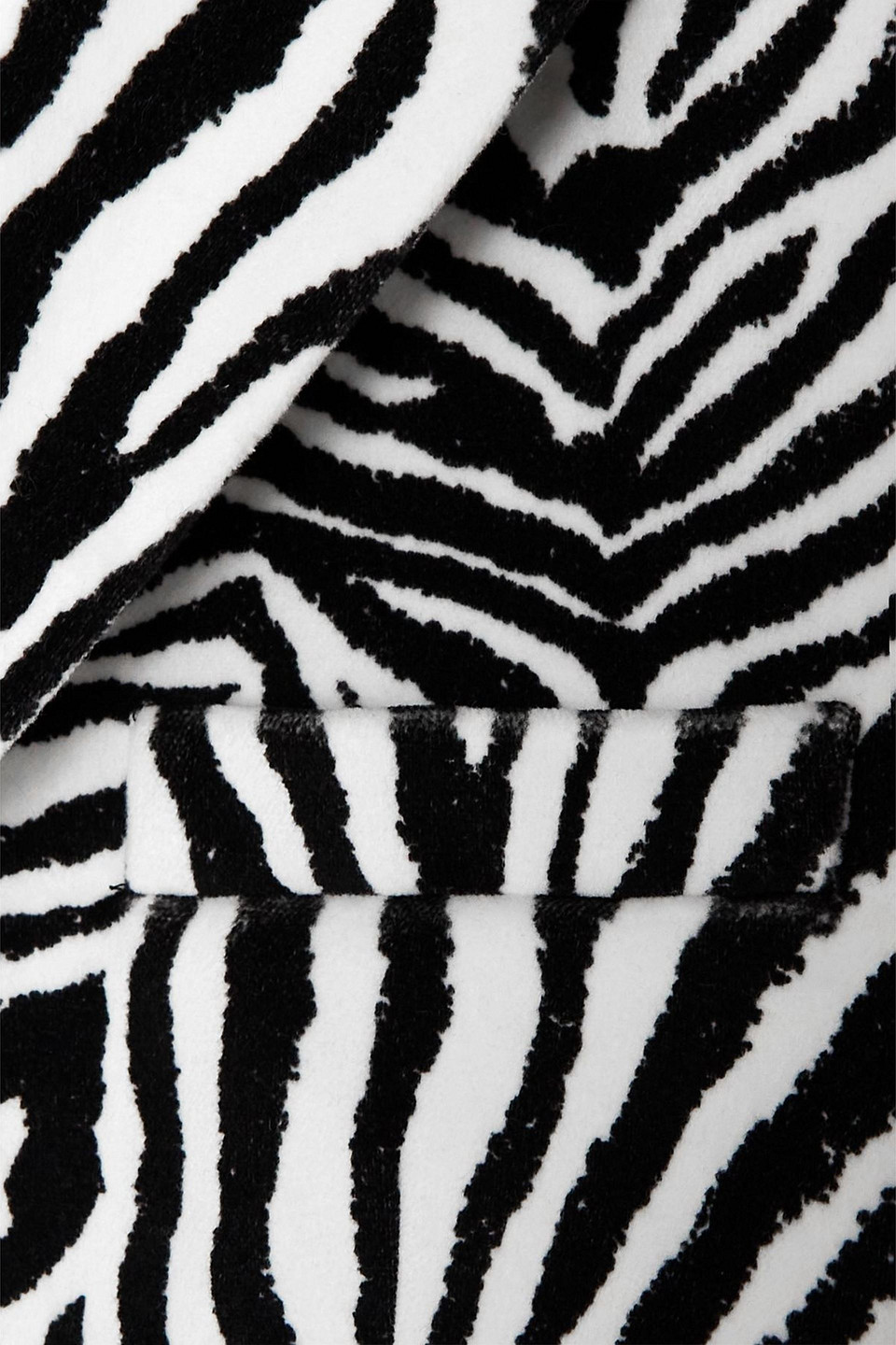 Alessandra Rich Oversized Velvet Zebra Print Jacket In Black
