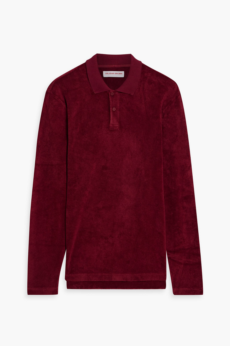 Orlebar Brown Jarrett Cotton-terry Polo Shirt In Burgundy
