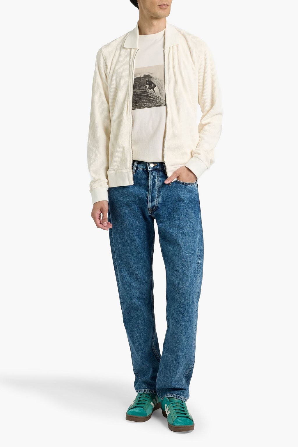 ORLEBAR BROWN Brendon ribbed cotton-terry zip-up sweatshirt