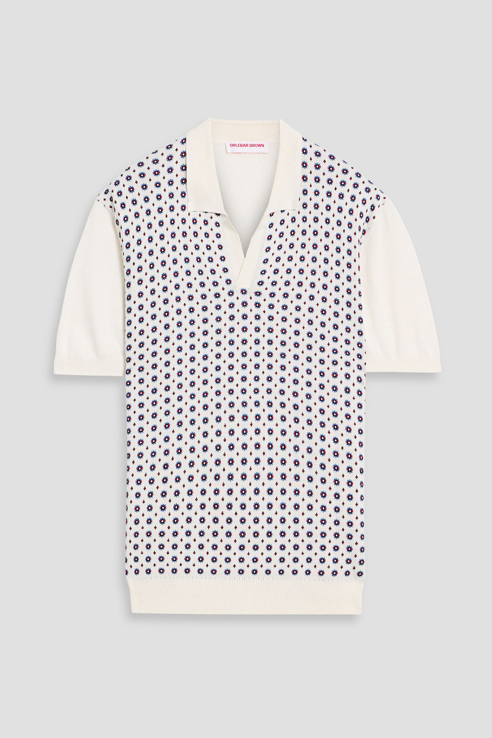 Horton jacquard-knit silk and cotton-blend polo shirt