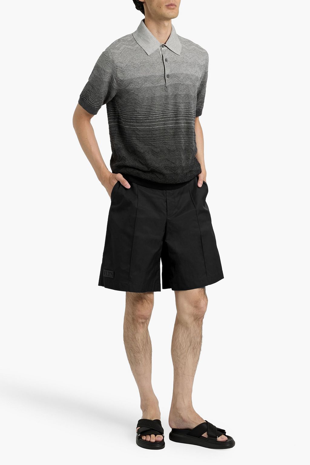 MISSONI Space-dyed jacquard-knit cotton polo shirt