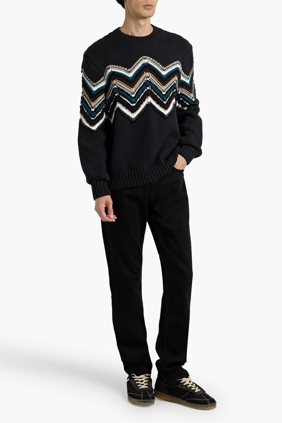Missoni Intarsia-knit Sweater In Blue