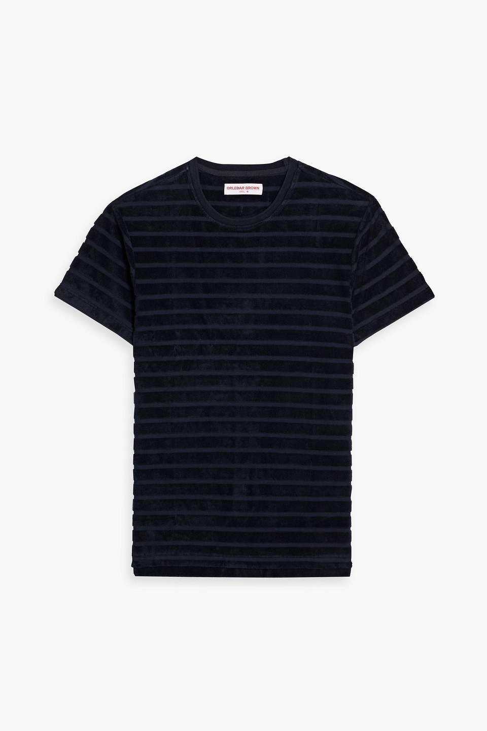 Orlebar Brown Sammy Striped Cotton-terry T-shirt In Blue