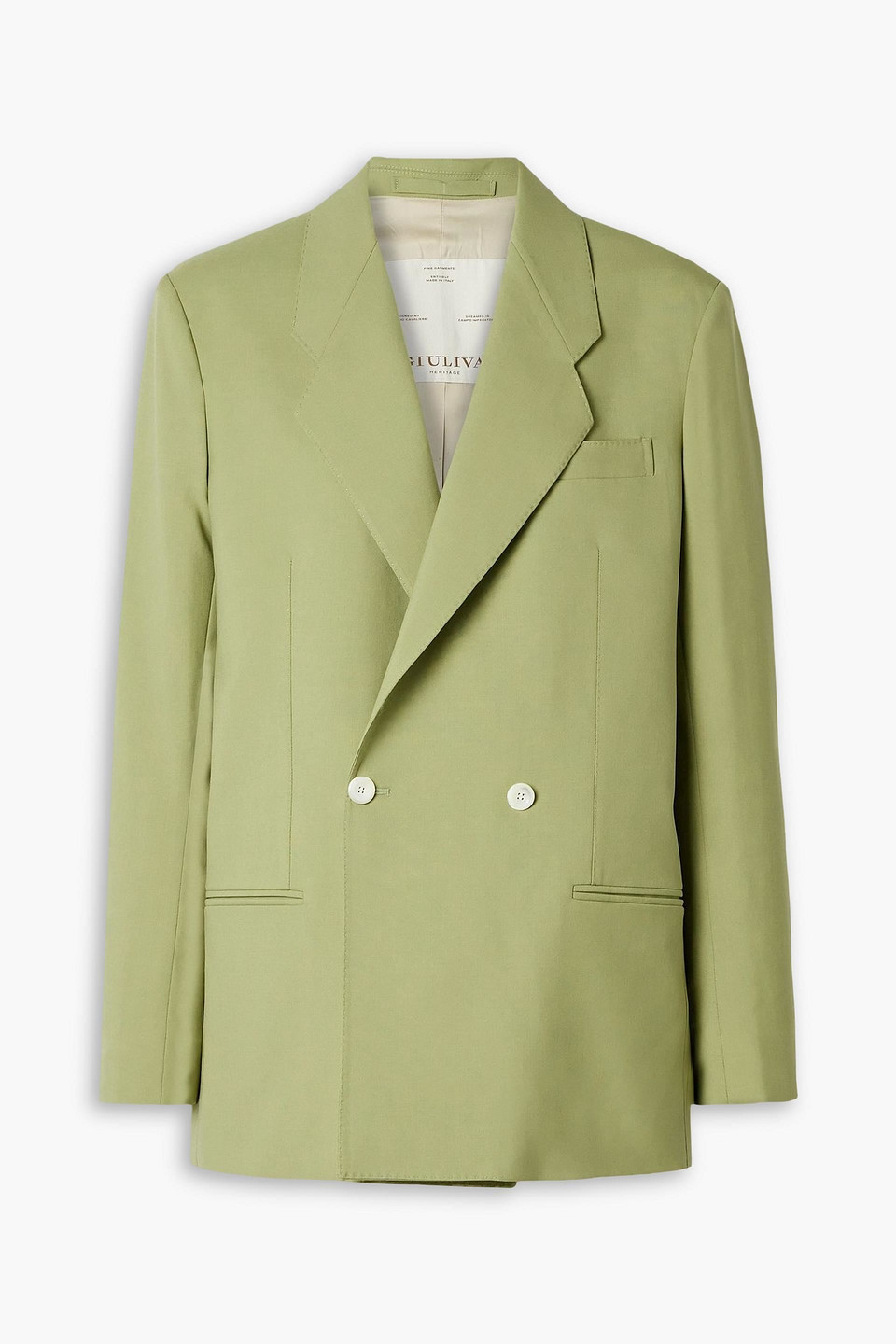 Giuliva Heritage The Anna Double-breasted Wool Blazer In Green