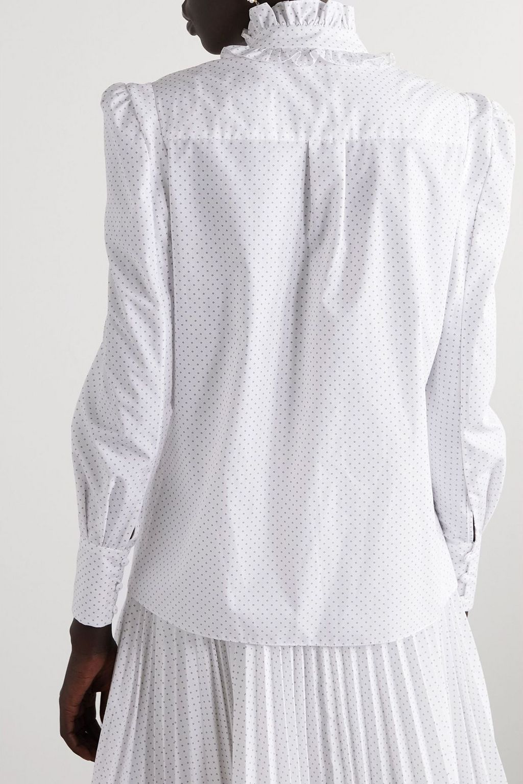 ERDEM Constance ruffled printed poplin blouse