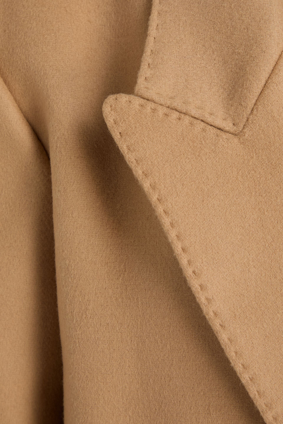 Sandro Double-breasted Wool-blend Felt Coat In Brown