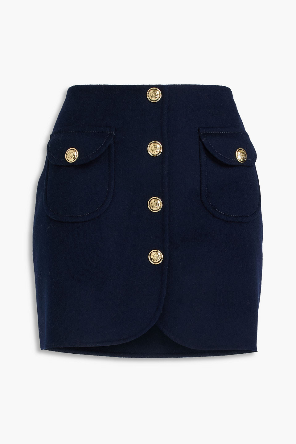 Sandro Wool-felt Mini Skirt In Blue