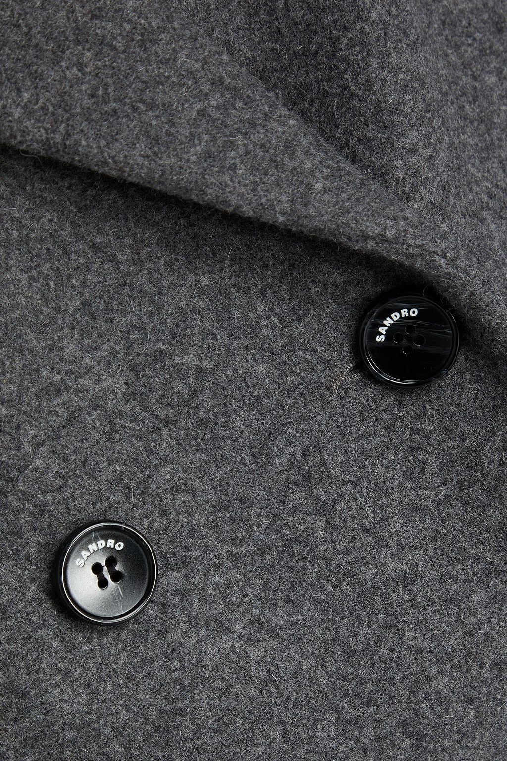 SANDRO ウール混フェルト ダブルブレストコート