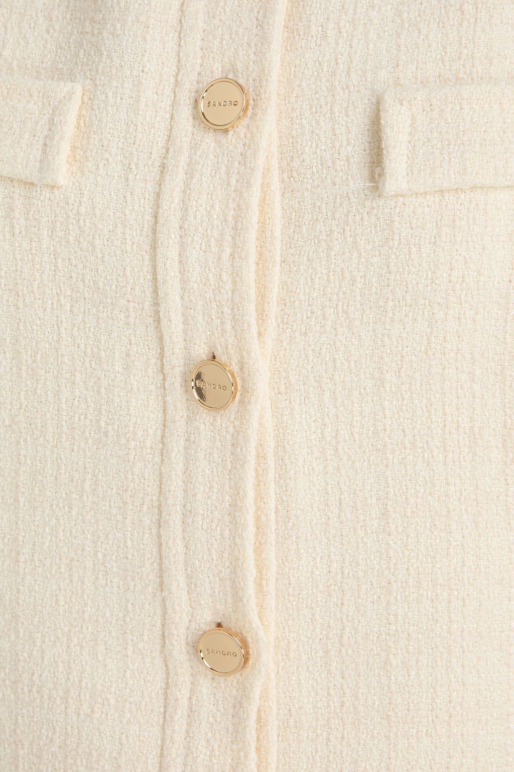 SANDRO Belted tweed mini shirt dress