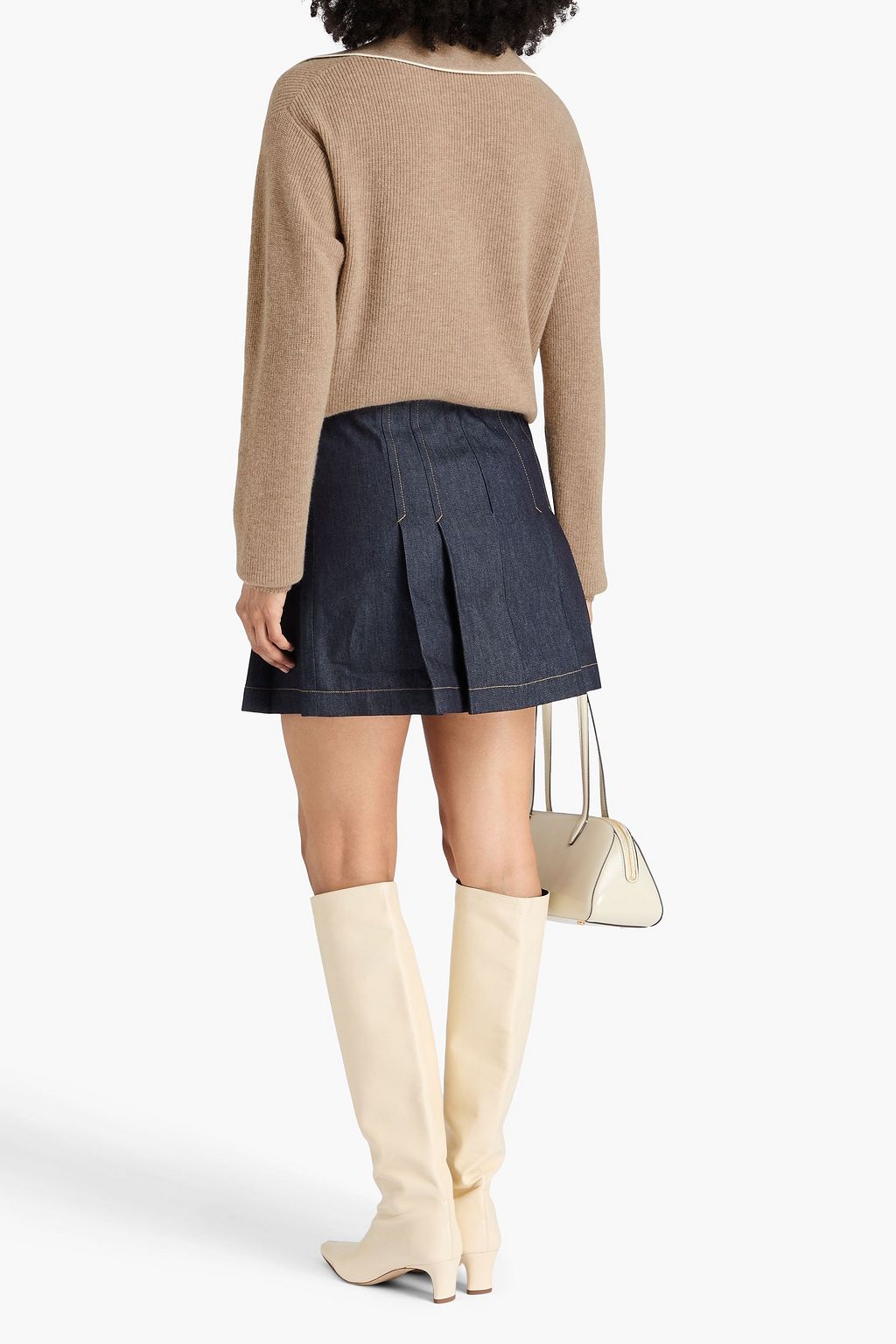 SANDRO Wool and cashmere-blend polo sweater