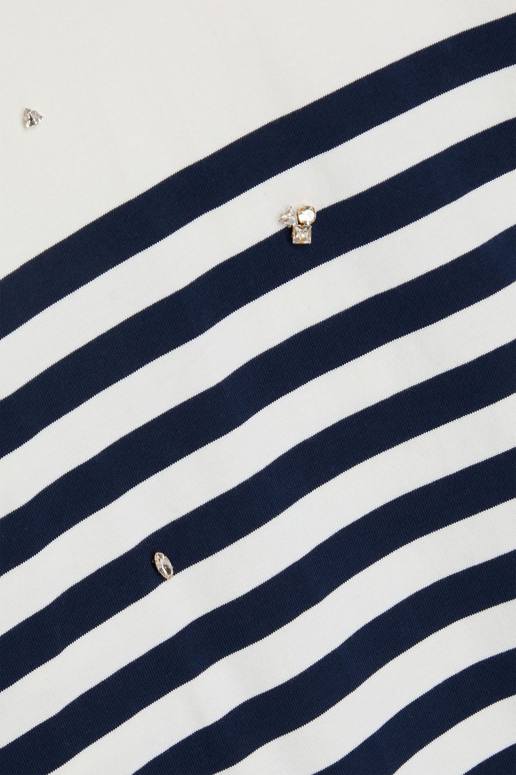 SANDRO Striped crystal-embellished cotton-jersey T-shirt