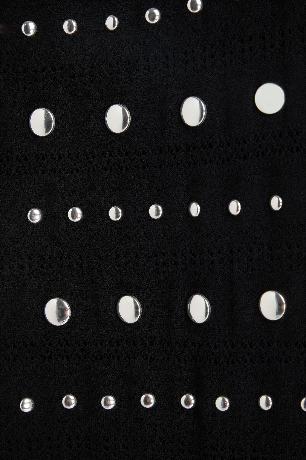 SANDRO Studded crochet-knit wool-blend midi dress