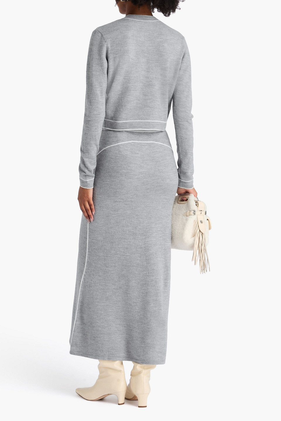 Sandro Cropped Wool Cardigan In Multi