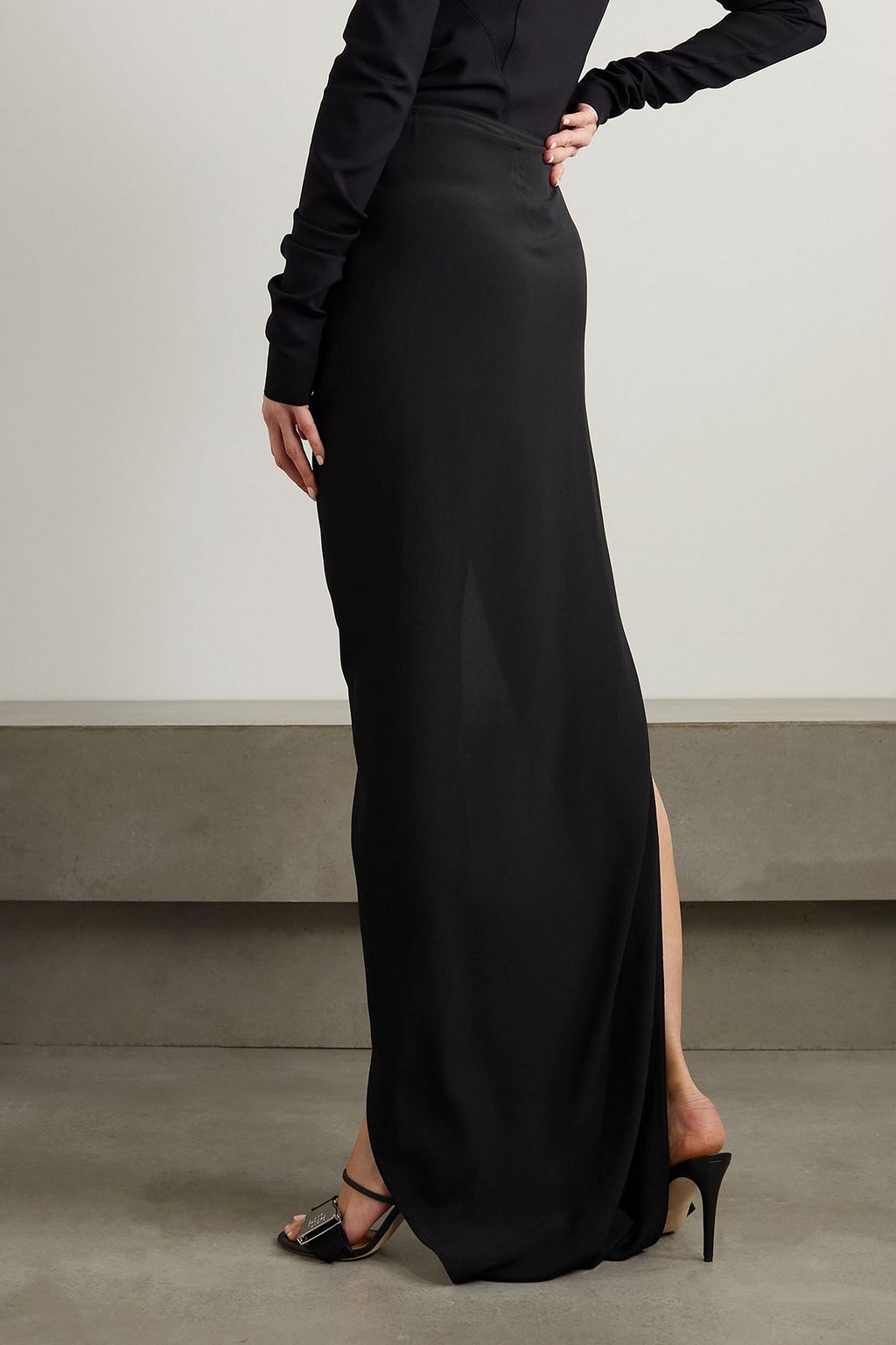 RICK OWENS Drapierter Maxirock aus Crêpe
