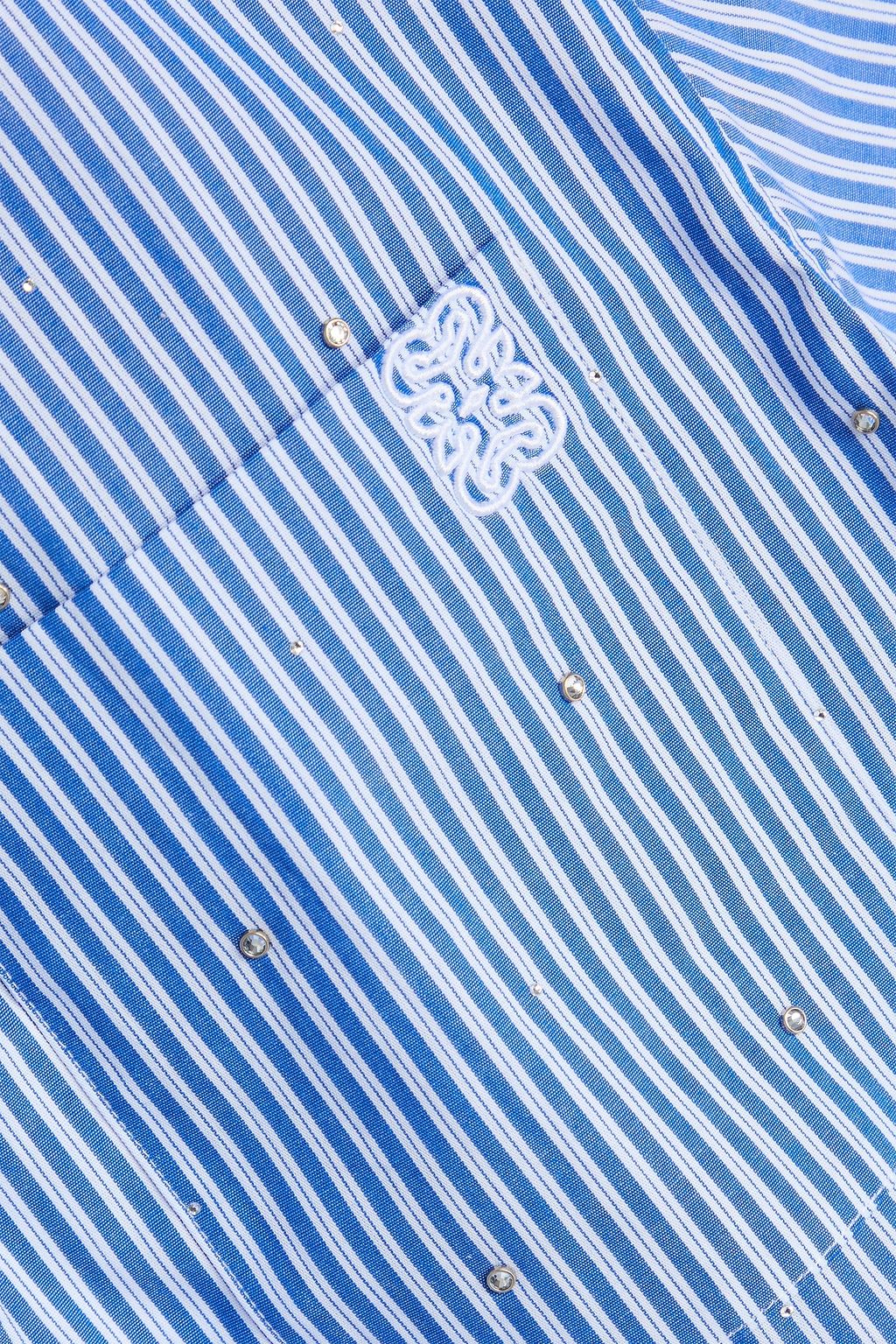 SANDRO Cropped striped cotton Oxford shirt