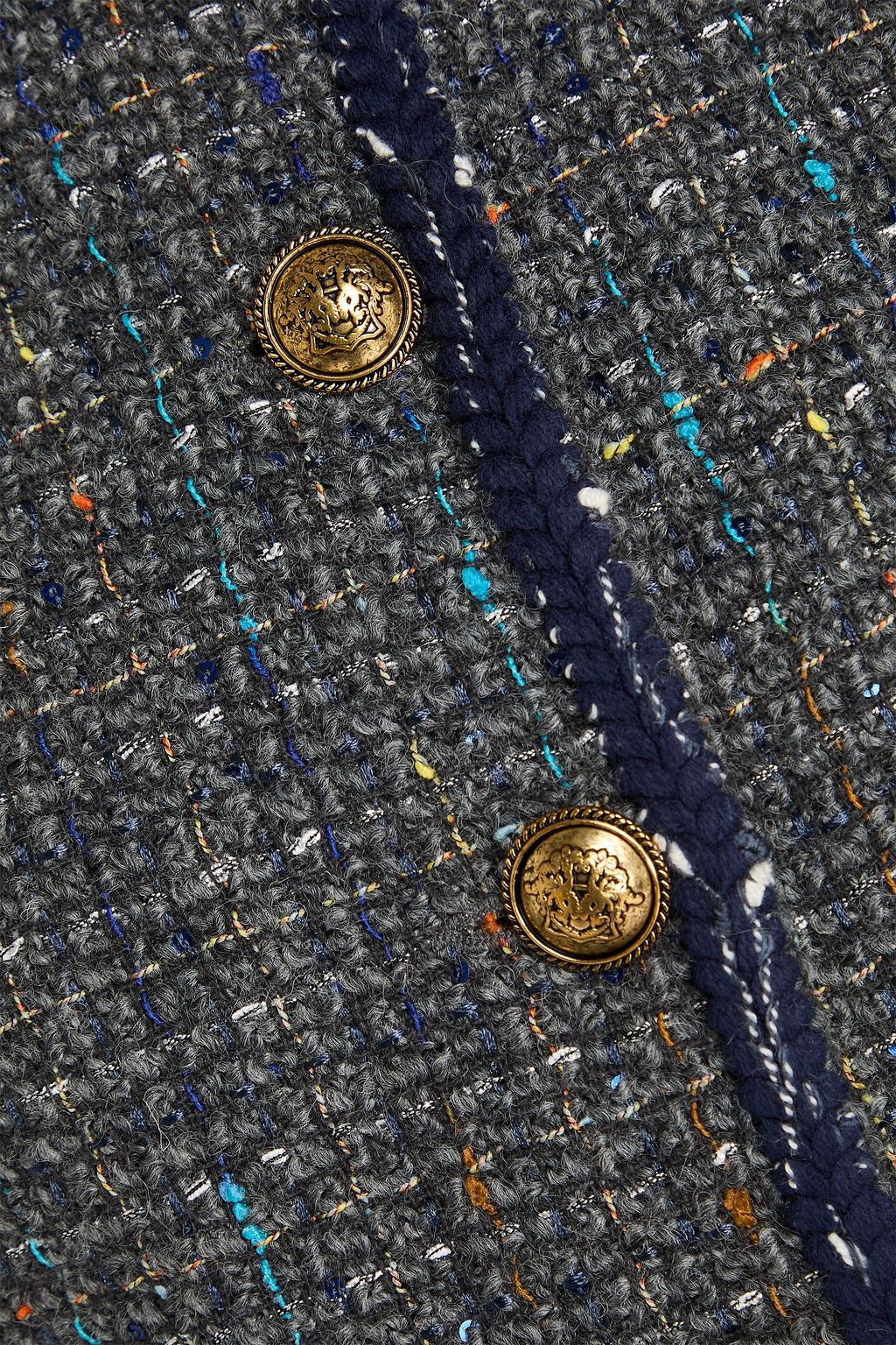 SANDRO Sequin-embellished bouclé-tweed jacket