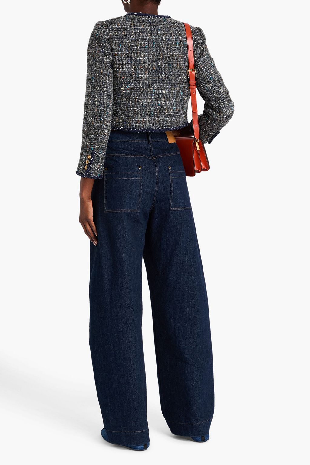 SANDRO Sequin-embellished bouclé-tweed jacket