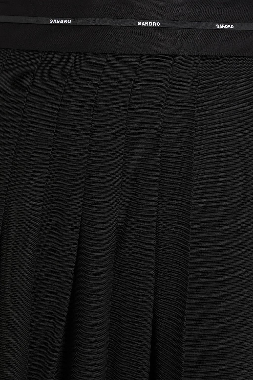 SANDRO Asymmetric wrap-effect piqué midi skirt